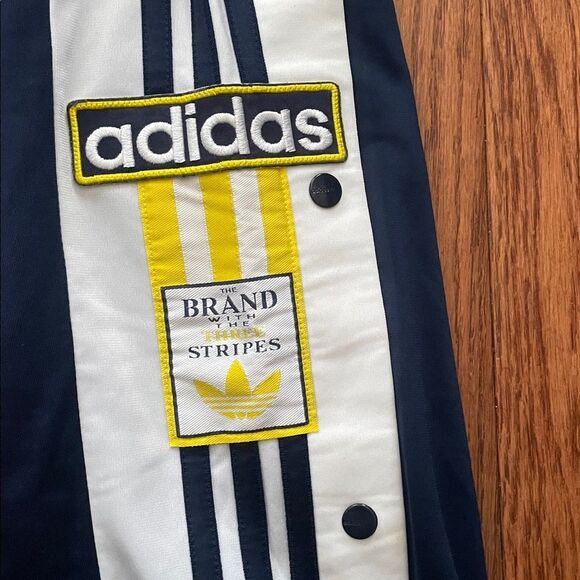 Adidas Navy Blue with White Stripes Track Tear-away Pants Men’s Sz Small - Picture 6 of 14